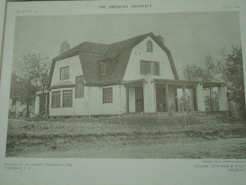 House of Joseph Norwood, Columbia, SC, 1909, Edwards and Walter