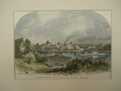 Scene of Government Buildings, Ward's Island, NY, 1883