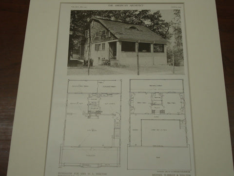 Bungalow for Mrs. W. L. Welton, Birmingham, AL, 1909, Warren and Welton