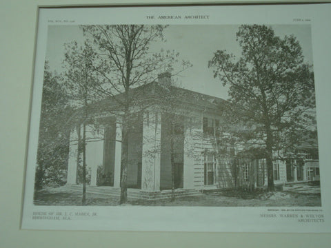 House of J. C. Maben, Jr., Birmingham, AL, 1909, Warren and Welton