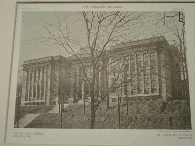 Second Ward School, Atlanta, GA, 1909, Haraldson Bleckley