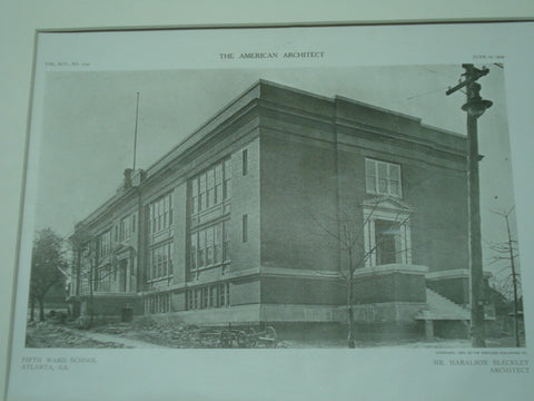 Fifth Ward School, Atlanta, GA, 1909, Haraldson Bleckley