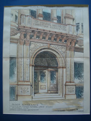Main Entrance of the YMCA and Steele Memorial Library Building , Elmira, NY, 1897, Pierce & Bickford