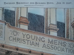 Main Entrance of the YMCA and Steele Memorial Library Building , Elmira, NY, 1897, Pierce & Bickford