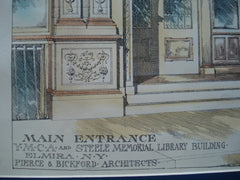 Main Entrance of the YMCA and Steele Memorial Library Building , Elmira, NY, 1897, Pierce & Bickford