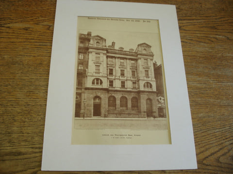 London and Westminster Bank, Strand, England, UK, 1898, F.W. Hunt