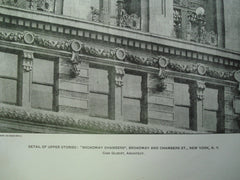 Detail of the Upper Stories: "Broadway Chambers" on Broadway and Chambers St., New York, NY, 1901, Cass Gilbert