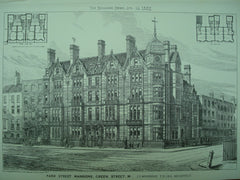 Park Street Mansions on Green Street , London, England, UK, 1882, J. T. Wimperis