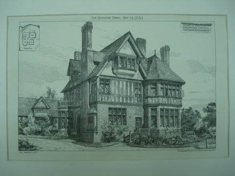 House for Charles Brown , Stoneygate, Leicester, England, UK, 1880, Isaac Barradale