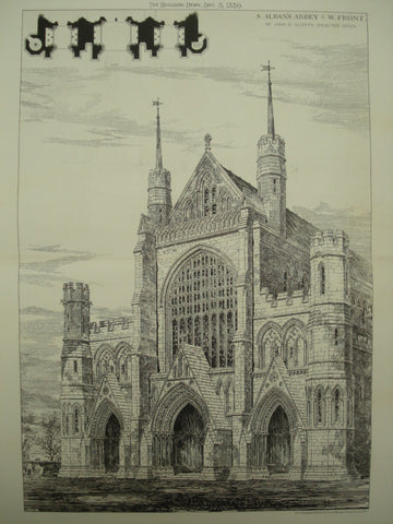 Rejected Design for St. Alban's Abbey, St. Alban's, England, UK, 1880, John O. Scott