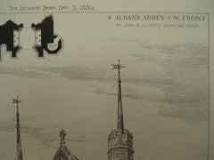 Rejected Design for St. Alban's Abbey, St. Alban's, England, UK, 1880, John O. Scott