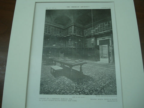 Library of J. Pierpont Morgan, Esq., New York, NY, 1909, McKim, Mead & White