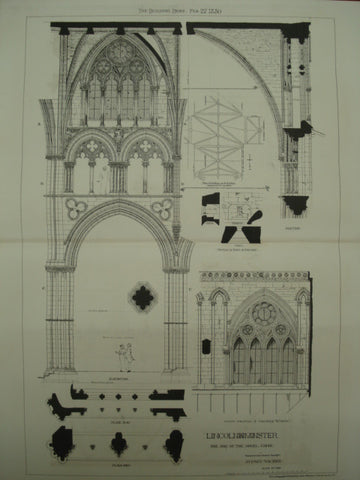 One Bay of the Angel Choir at Lincoln Minster , Lincoln, England, UK, 1880, Sydney Vacher