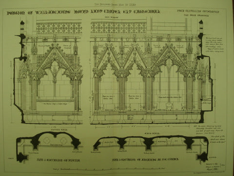 Portion of Wall-Arcading around the Lady Chapel of Ely Cathedral , Ely, England, UK, 1880, Leonard Stokes