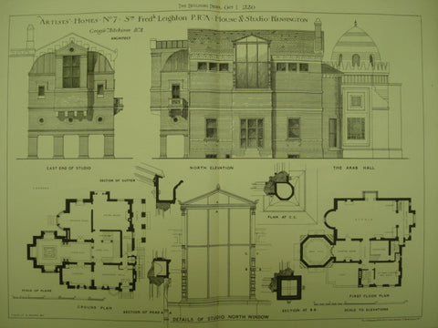 Studio and House of Sir Fredk. Leighton , Kensington, England, UK, 1880, George Aitchison