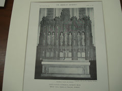 Altar and Reredos at Saint Paul's Cathdral , Detroit, MI, 1911, Messrs. Cram, Goodhue & Ferguson