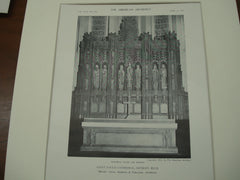 Altar and Reredos at Saint Paul's Cathdral , Detroit, MI, 1911, Messrs. Cram, Goodhue & Ferguson