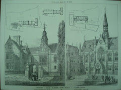 Competitive Designs for the Oxford High School for Boys , Oxford, England, UK, 1880, T. G. Jackson and F. Codd