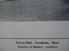 Town Hall , Needham, MA, 1904, Winslow & Bigelow