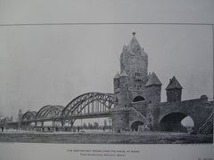 New Railway Bridge over the Rhine, Mainz, Germany, EUR, 1904, Franz Schwechten