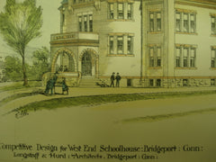 West End Schoolhouse, Bridgeport, CT, 1888, Longstaff & Hurd