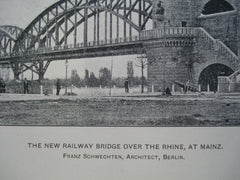 New Railway Bridge over the Rhine, Mainz, Germany, EUR, 1904, Franz Schwechten