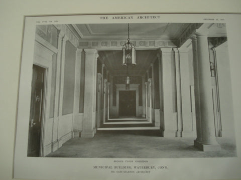 Corridor, Municipal Building, Waterbury, CT, 1915, Cass Gilbert
