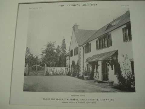 Entrance, Bronson Winthrop House, Syosset, Long Island, NY, 1915, Delano and Aldrich