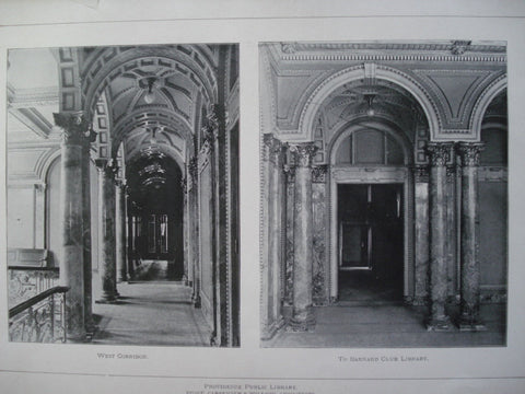 West Corridor & Entrance to Barnard Club Library of the Providence Public Library, Providence, RI, 1900, Stone, Carpenter & Willson