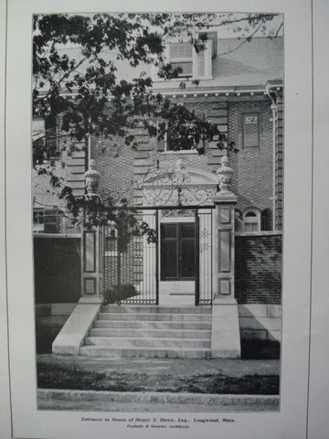 Entrance to the House of Henry S. Howe, Esq., Longwood, MA, 1904, Peabody & Stearns