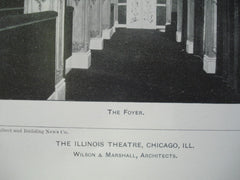 Proscenium and the Foyer of the Illinois Theatre , Chicago, IL, 1901, Wilson & Marchall