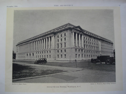 Internal Revenue Building , Washington , DC, 1930, James A. Wetmore