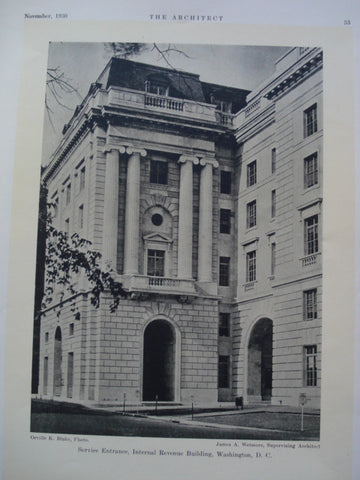 Service Entrance of the Internal Revenue Building , Washington, DC, 1930, James A. Wetmore