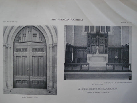 St. Mark's Church , Minneapolis, MN, 1911, Hewitt & Brown