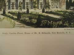 Garden Front of the House for Mr. R. Edwards , New Rochelle, NY, 1930, E. Dean Parmelee