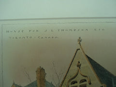 House for J. L. Thompson, Esq., Toronto, CAN, 1892, Dick & Wickson