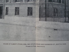 House of Albert Stone, Esq on Bay State Road and Sherborn St., Boston, MA, 1904, Fehmer & Page
