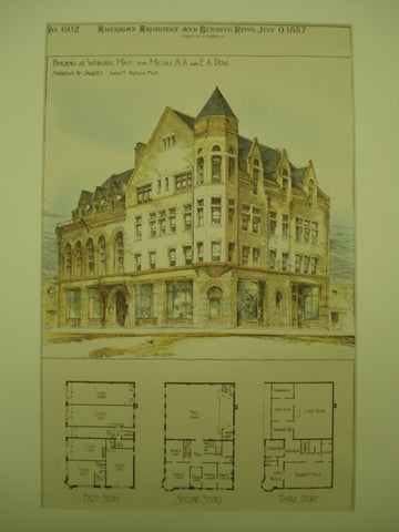 Building for Messrs. A. A. and E. A. Dow , Woburn, MA, 1887, Andrews & Jaques