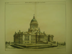 Design for the Minnesota State-House , St. Paul, MN, 1895, H. T. E. Wendell & John J. Humphreys
