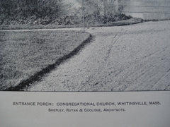 Entrance Porch: Congregational Church , Whitinsville, MA, 1903, Shepley, Rutan & Coolidge