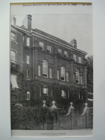 Master's House in Harrow, London, England, UK, 1890, T.G. Jackson
