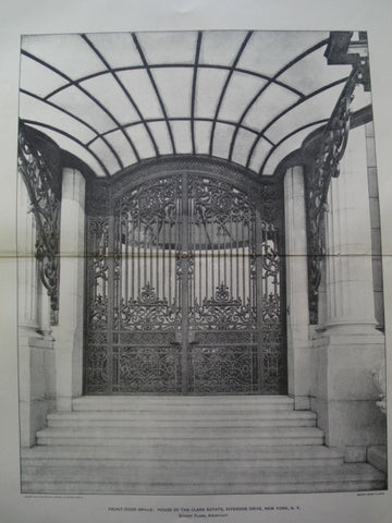Front-Door Grille: House of the Clark Estate on Riverside Drive , New York, NY, 1901, Ernest Flagg