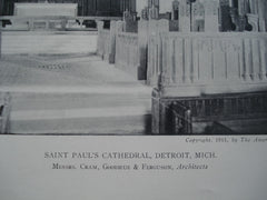 Interior of Saint Paul's Cathedral , Detroit, MI, 1911, Cram, Goodhue & Ferguson