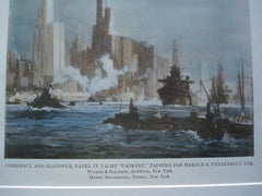 Commerce and Seapower, Panel in Yacht Vagrant, Painted for Harold S. Vanderbilt, Esq., 1914, Walker & Gillette, Architects & Henry Reuterdahl, Painter