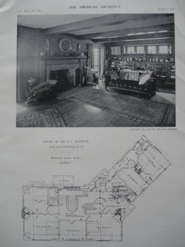 House of Mr. S.C. Mastick , Pleasantville, NY, 1911, William Allen Bates