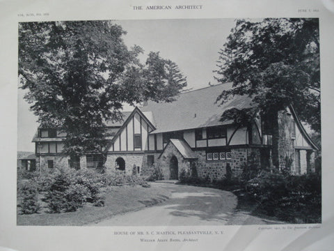 Exterior of the House of Mr. S.C. Mastick , Pleasantville, NY, 1911, William Allen Bates