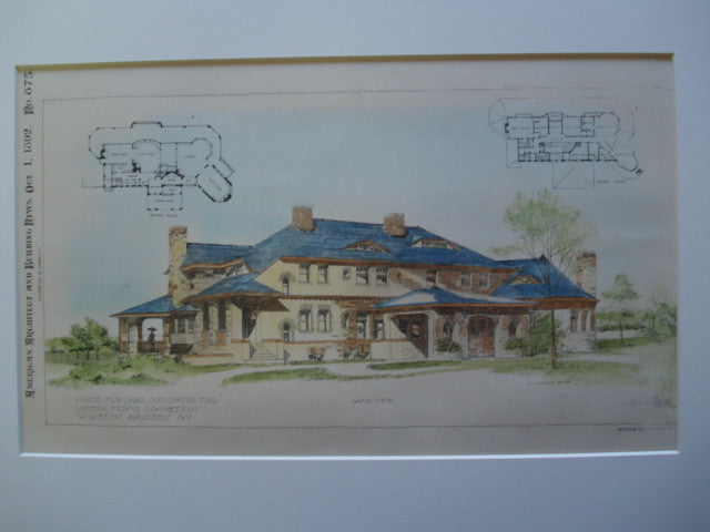 House for Chas. Sooysmith, Esq., Greens Farms, CT, 1892, W.W. Kent