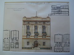House for the American Society of Civil Engineers, a Competitive Design , New York, NY, 1899, W.B. Bigelow and F.E. Wallis