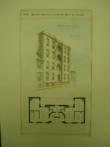 Tenement House, Philadelphia, PA, 1895, Wilson Brothers & Co.