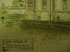 House on High St. for Mr. C. L. Carrington, Newark, NJ, 1885, Van Campen Taylor
